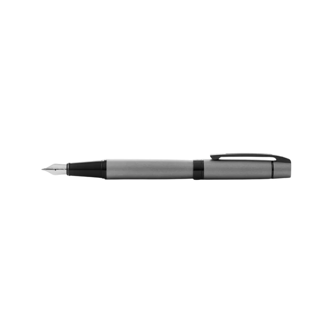 Sheaffer 300 E9345 Fountain Pen - Matte Gray Lacquer with Polished Black Trims