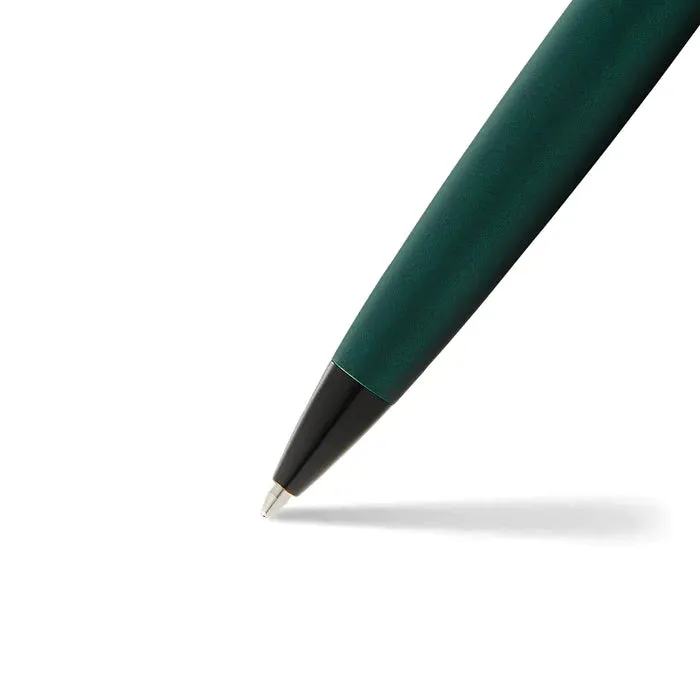 Sheaffer 300 E9346 Ballpoint Pen - Matte Green Lacquer with Polished Black Trims