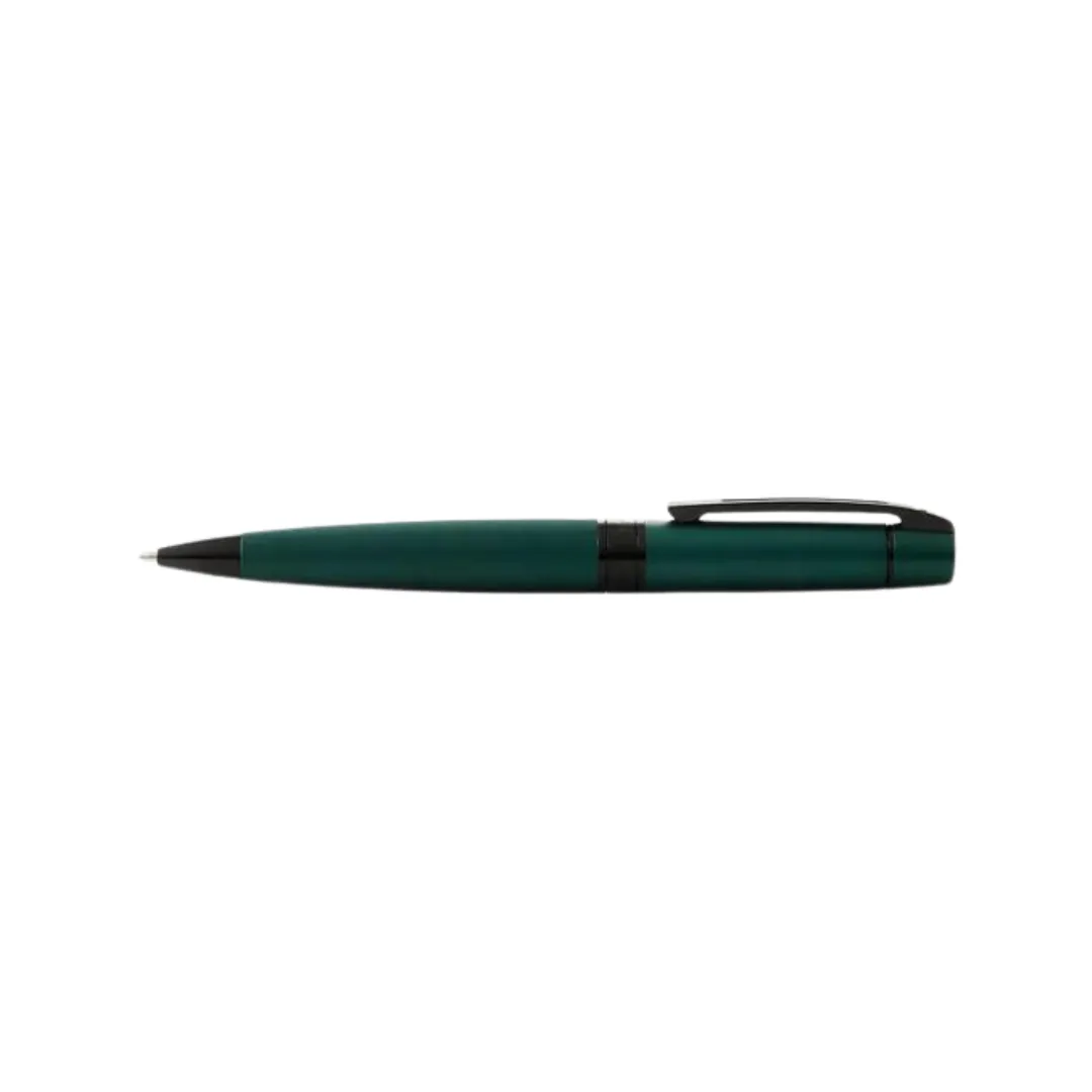 Sheaffer 300 E9346 Ballpoint Pen - Matte Green Lacquer with Polished Black Trims