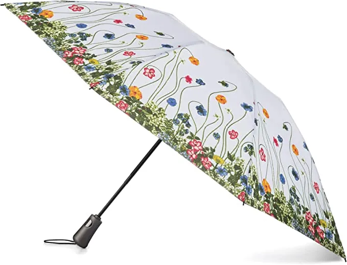 Totes InBrella Reverse Close Folding Umbrella with Auto Open/Close- Inverted Design