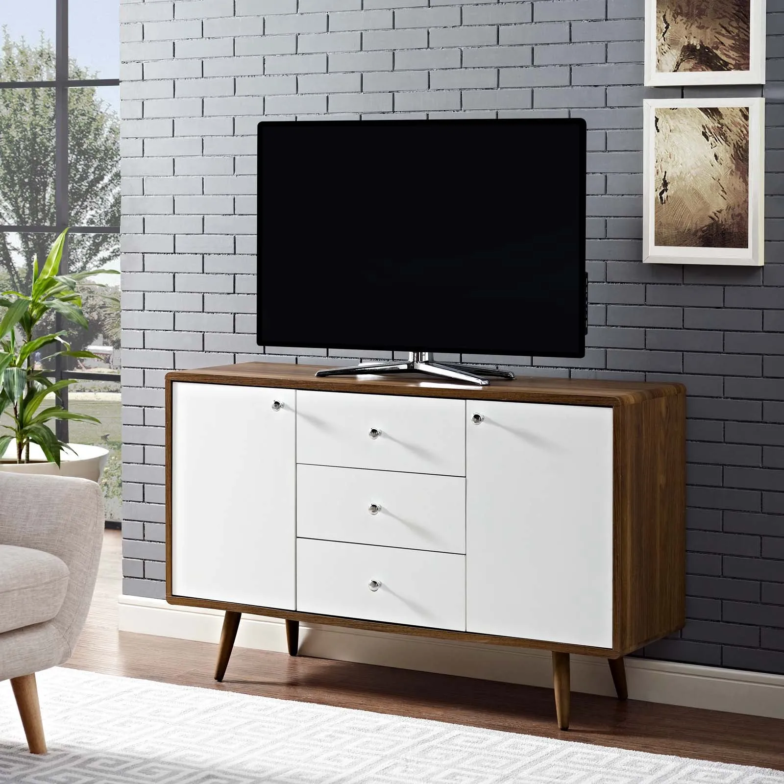 Transmit Sideboard in Walnut White